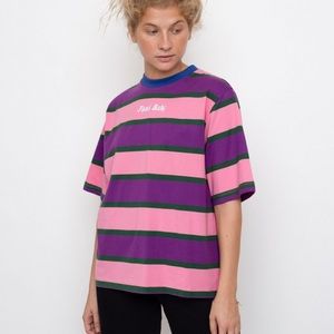 Lazy Oaf Boxy Striped Food Baby T-Shirt NWOT